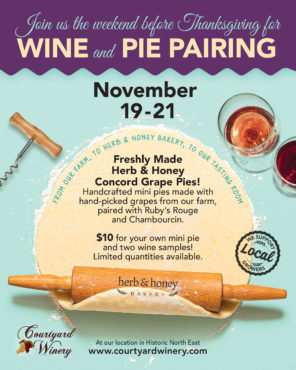 Pie and wine flyer